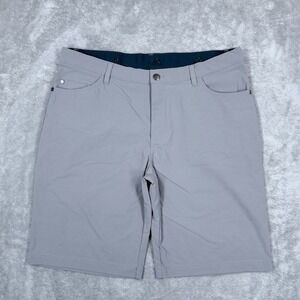 Adidas Golf Go To 5 Pocket Shorts Mens 34 Gray Primegreen Chino 10" Lightweight